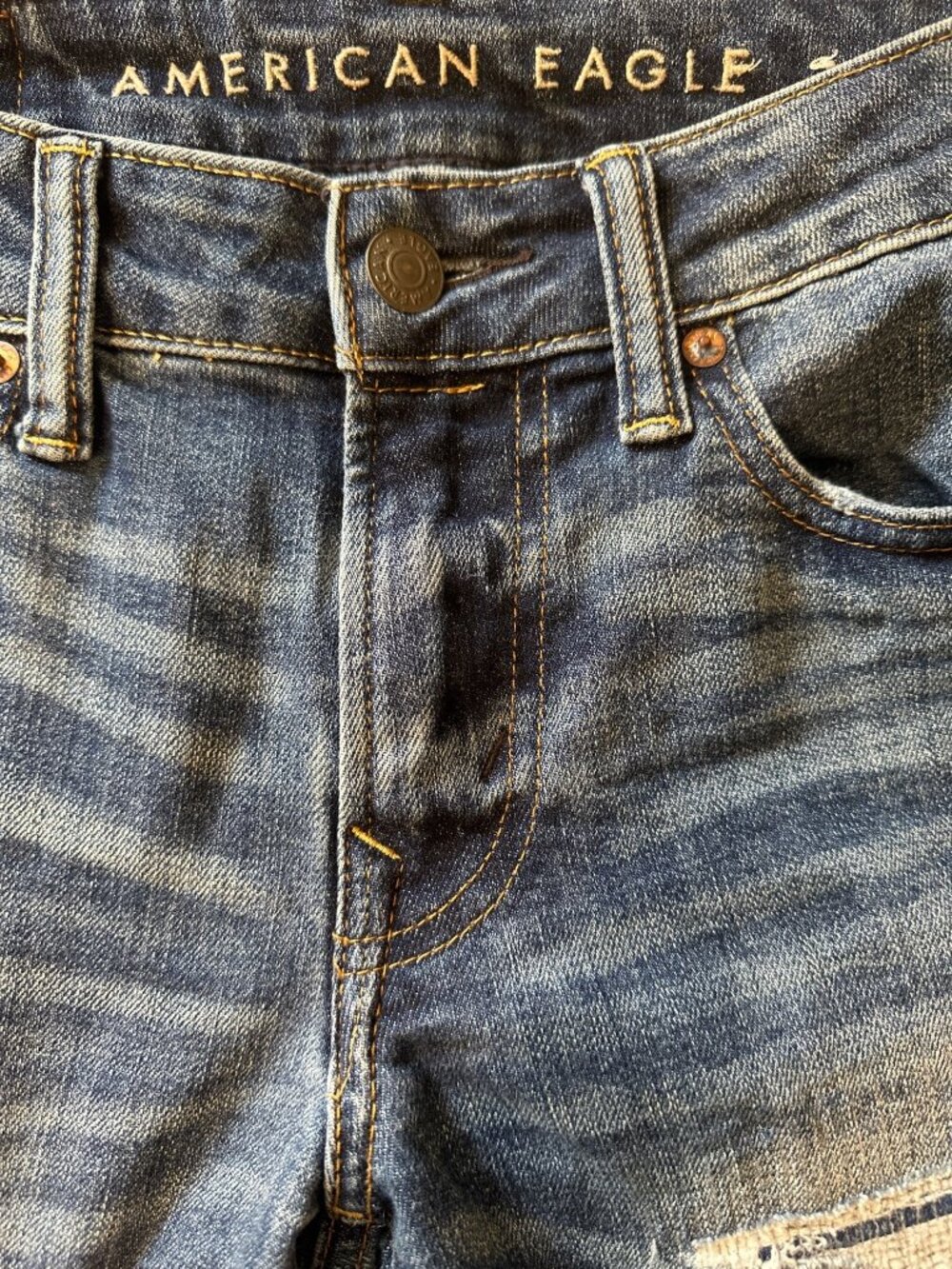 American Eagle Ne(x)t Level AirFlex Distressed Straight-Leg Jeans Blue Men’s Siz - Picture 5 of 8